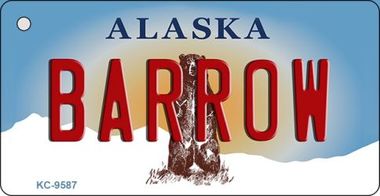 KC-9587 Barrow Alaska State Background Novelty Key Chain - 1.5 x 3 in.