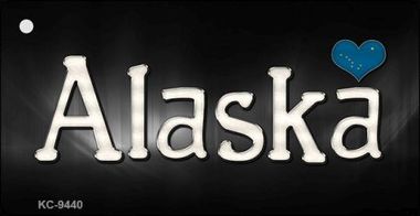 KC-9440 Alaska Flag Script Novelty Key Chain - 1.5 x 3 in.