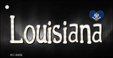 KC-9456 Louisiana Flag Script Novelty Key Chain - 1.5 x 3 in.