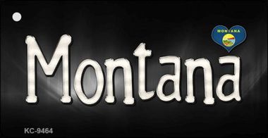 KC-9464 Montana Flag Script Novelty Key Chain - 1.5 x 3 in.