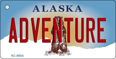 KC-9604 Adventure Alaska State Background Novelty Key Chain - 1.5 x 3 in.
