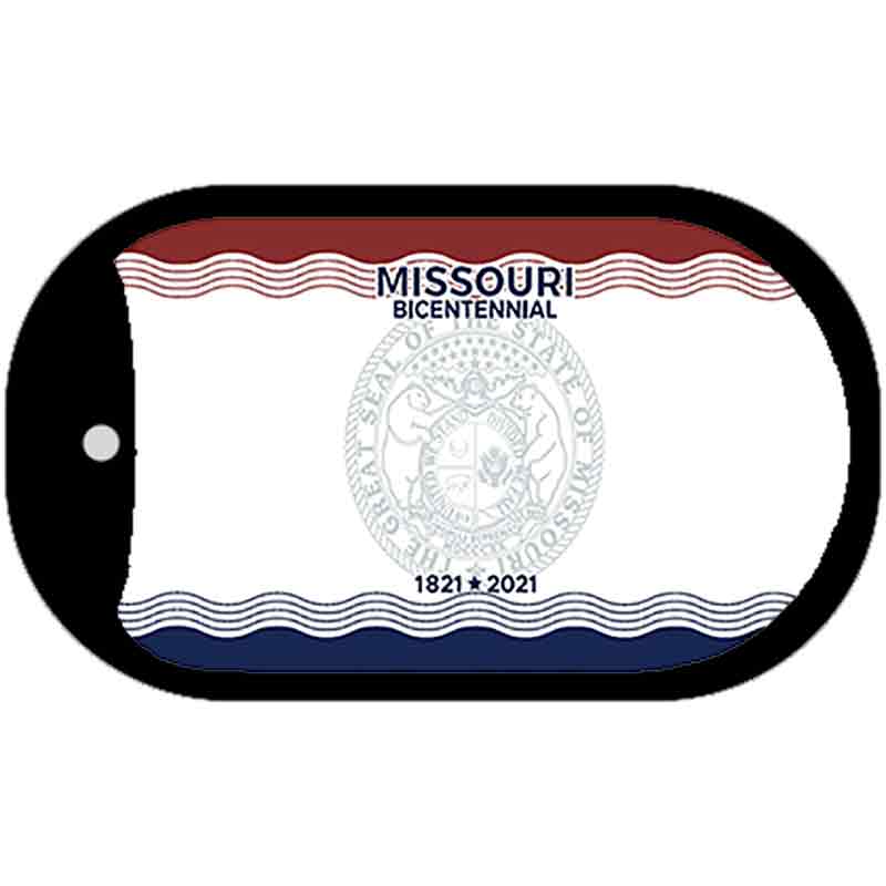 Picture of Smart Blonde DT-13654 1 x 2 in. Missouri Bicentennial Blank Novelty Rectangle Metal Dog Tag Necklace