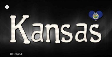 KC-9454 Kansas Flag Script Novelty Key Chain - 1.5 x 3 in.