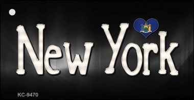 KC-9470 New York Flag Script Novelty Key Chain - 1.5 x 3 in.