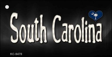 KC-9478 South Carolina Flag Script Novelty Key Chain - 1.5 x 3 in.
