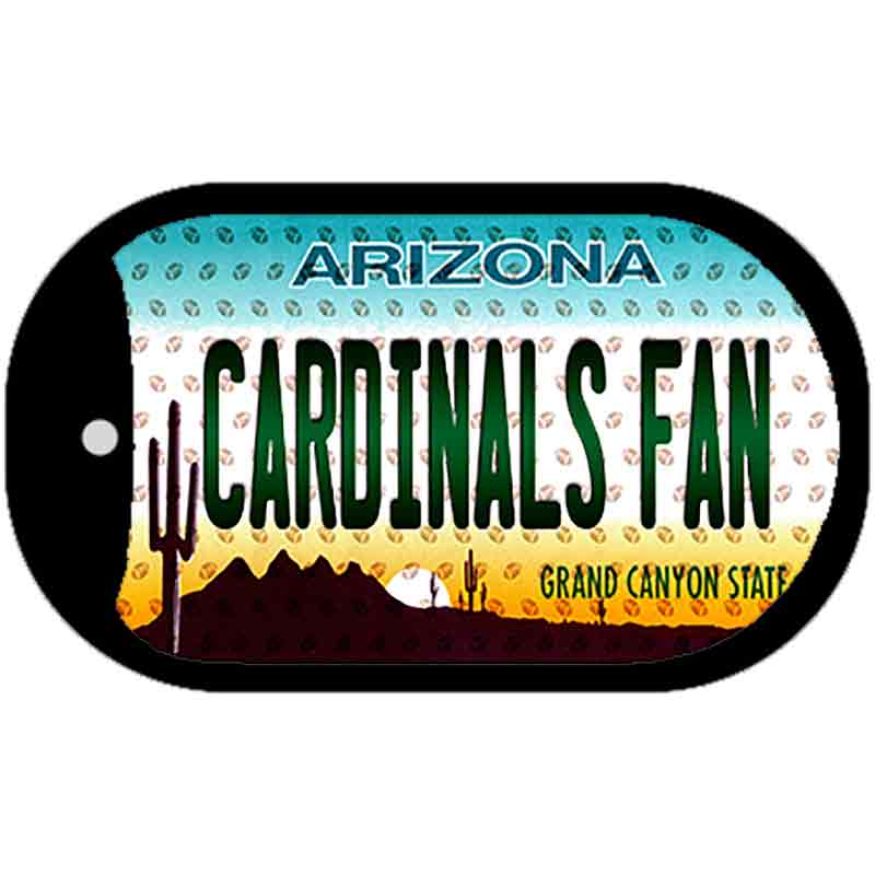 Picture of Smart Blonde DT-10753 1 x 2 in. Cardinals Fan Arizona Novelty Rectangle Metal Dog Tag Necklace
