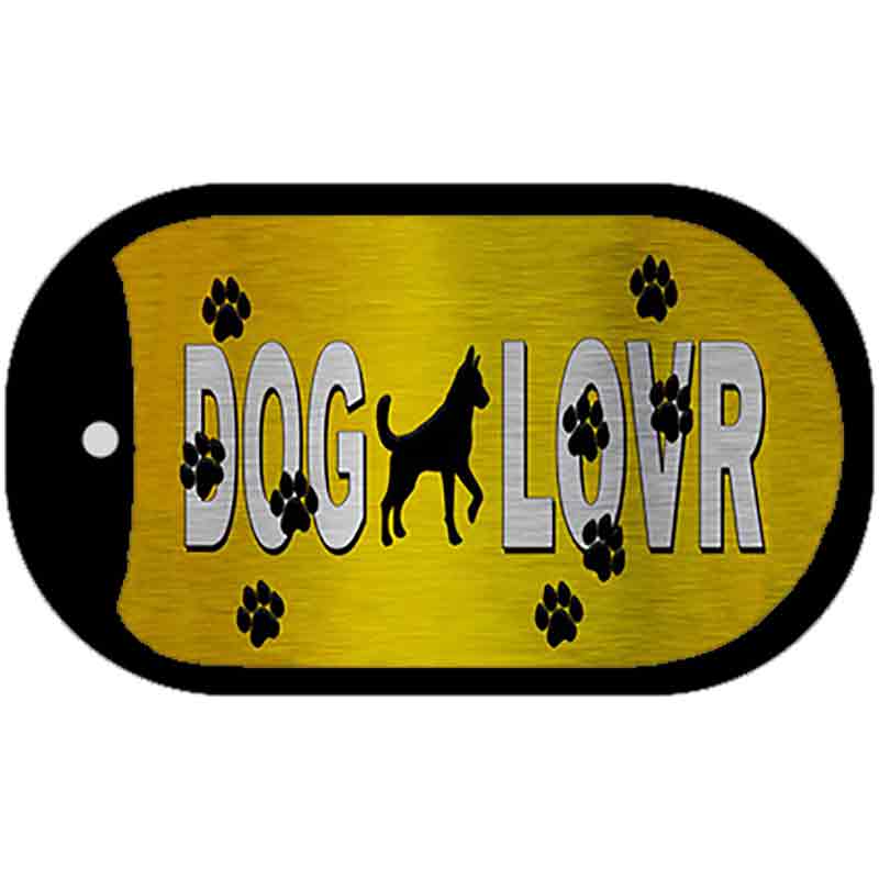 Picture of Smart Blonde DTC-1091 1 x 2 in. Dog Lover Yellow Brushed Chrome Novelty Rectangle Metal Dog Tag Necklace