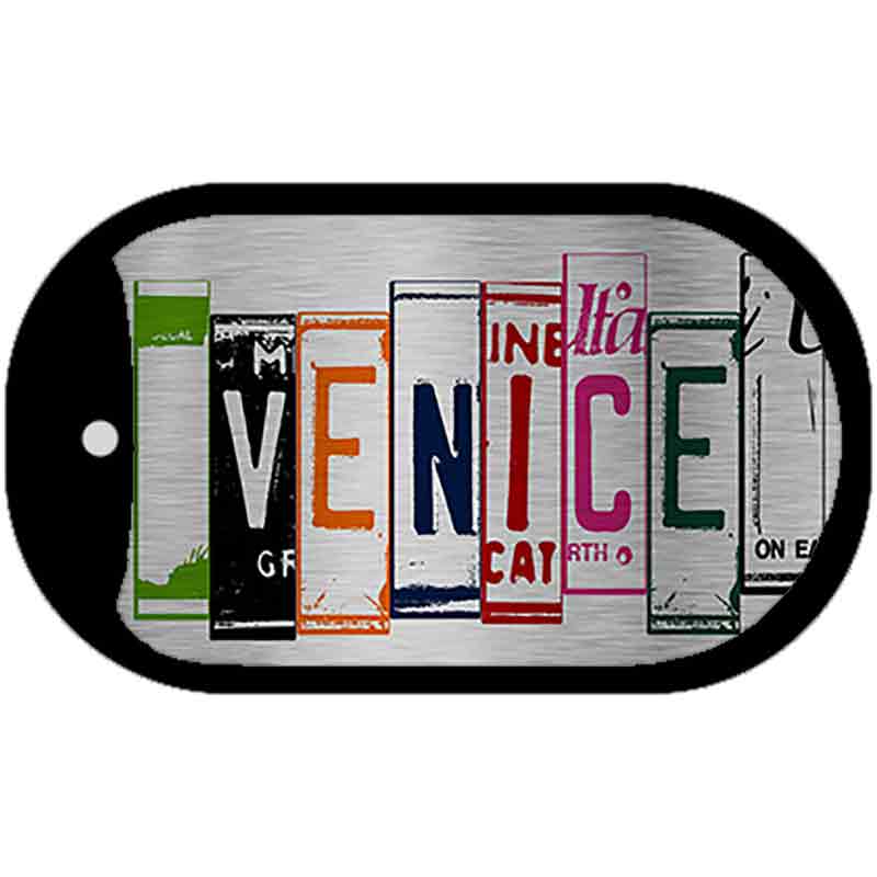 Picture of Smart Blonde DTC-1092 1 x 2 in. Venice License Plate Art Brushed Chrome Novelty Rectangle Metal Dog Tag Necklace