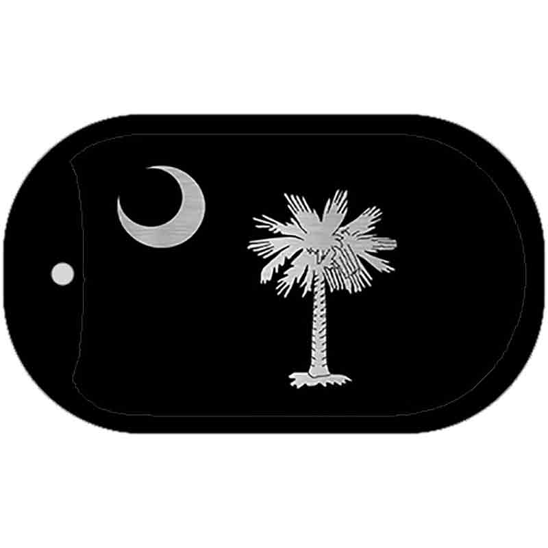 Picture of Smart Blonde DTC-1145 1 x 2 in. Black South Carolina Flag Novelty Chrome Rectangle Metal Dog Tag Necklace
