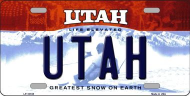 LP-10185 Utah Background Novelty Metal License Plate - 6 x 12 in.