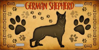 LP-10446 German Shepherd Novelty Metal License Plate - 6 x 12 in.