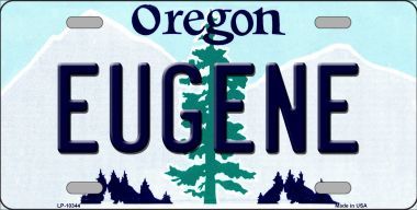 LP-10344 Eugene Oregon Background Metal Novelty License Plate - 6 x 12 in.