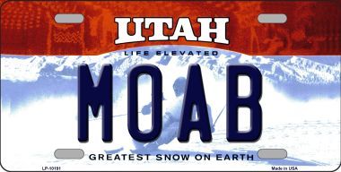 Moab Utah Background Novelty Metal License Plate - 6 x 12 in.
