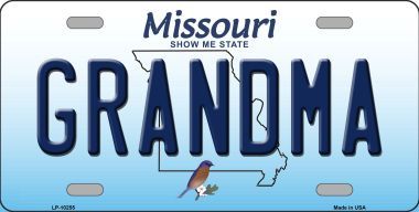 LP-10255 Grandma Missouri Background Novelty Metal License Plate - 6 x 12 in -  Smart Blonde