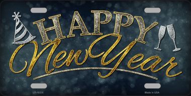 LP-10335 Happy New Year Metal Novelty License Plate - 6 x 12 in.