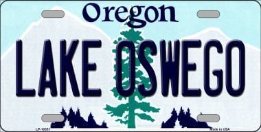 LP-10351 Lake Oswego Oregon Background Metal Novelty License Plate - 6 x 12 in -  Smart Blonde