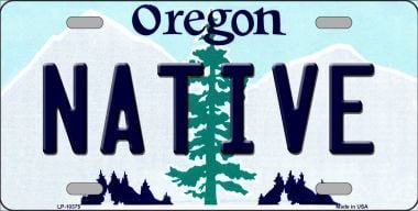 LP-10375 Native Oregon Background Metal Novelty License Plate - 6 x 12 in -  Smart Blonde