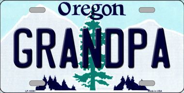 LP-10361 Grandpa Oregon Background Metal Novelty License Plate - 6 x 12 in -  Smart Blonde