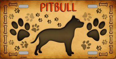 LP-10453 Pitbull Novelty Metal License Plate - 6 x 12 in.