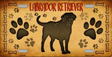 Labrador Retriever Novelty Metal License Plate - 6 x 12 in.