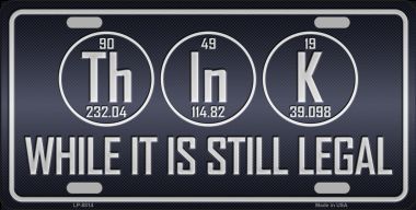 LP-8814 Think Novelty Metal License Plate - 6 x 12 in.