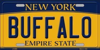Buffalo New York Background Novelty Metal License Plate - 6 x 12 in.