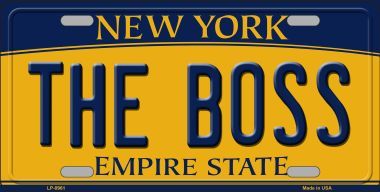 LP-8961 The Boss New York Background Novelty Metal License Plate - 6 x 12 in.