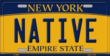 LP-8993 Native New York Background Novelty Metal License Plate - 6 x 12 in.