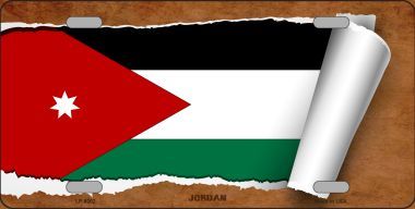 LP-9202 Jordan Flag Scroll Novelty Metal License Plate - 6 x 12 in.