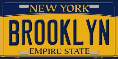 Picture of Smart Blonde LP-8951 Brooklyn New York Background Novelty Metal Novelty License Plate - 6 x 12 in.