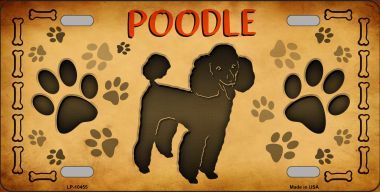LP-10455 Poodle Novelty Metal License Plate - 6 x 12 in.