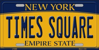 LP-8948 Times Square New York Background Novelty Metal License Plate - 6 x 12 in.