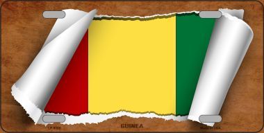 Picture of Smart Blonde LP-9189 Guinea Flag Scroll Novelty Metal License Plate - 6 x 12 in.