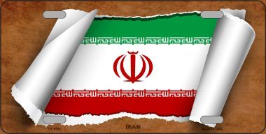 LP-9197 Iran Flag Scroll Novelty Metal License Plate - 6 x 12 in.