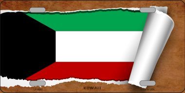 LP-9207 Kuwait Flag Scroll Novelty Metal License Plate - 6 x 12 in.
