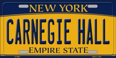 Picture of Smart Blonde LP-8954 Carnegie Hall New York Background Novelty Metal License Plate - 6 x 12 in.