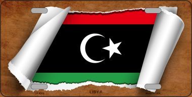LP-9219 Libya Flag Scroll Novelty Metal License Plate - 6 x 12 in.