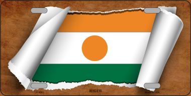 LP-9251 Niger Flag Scroll Novelty Metal License Plate - 6 x 12 in.