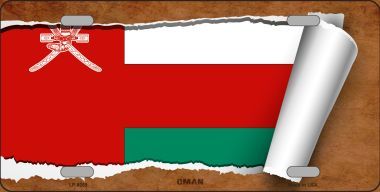 LP-9259 Oman Flag Scroll Novelty Metal License Plate - 6 x 12 in.