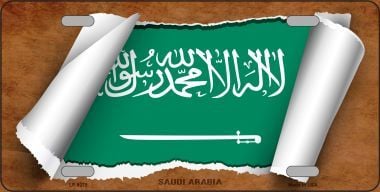 Picture of Smart Blonde LP-9275 Saudi Arabia Flag Scroll Novelty Metal License Plate - 6 x 12 in.