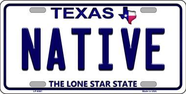LP-9361 Native Texas Background Novelty Metal License Plate - 6 x 12 in.