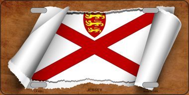 Picture of Smart Blonde LP-9201 Jersey Flag Scroll Novelty Metal License Plate - 6 x 12 in.