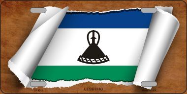 LP-9217 Lesotho Flag Scroll Novelty Metal License Plate - 6 x 12 in.