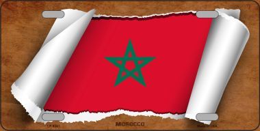 Picture of Smart Blonde LP-9241 Morocco Flag Scroll Novelty Metal License Plate - 6 x 12 in.