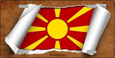 Picture of Smart Blonde LP-9224 Macedonia Flag Scroll Novelty Metal License Plate - 6 x 12 in.
