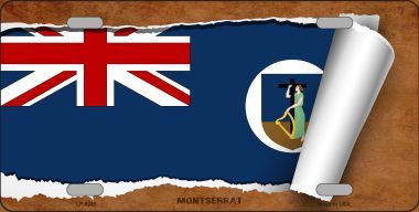 Picture of Smart Blonde LP-9240 Montserrat Flag Scroll Novelty Metal License Plate - 6 x 12 in.
