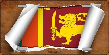 Picture of Smart Blonde LP-9288 Sri Lanka Flag Scroll Novelty Metal License Plate - 6 x 12 in.