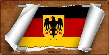 LP-9328 Germany Flag Scroll Novelty Metal License Plate - 6 x 12 in.