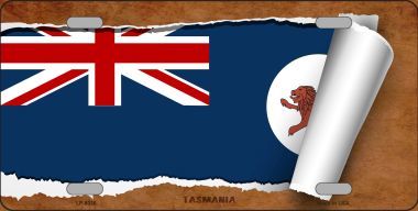 Picture of Smart Blonde LP-9336 Tasmania Flag Scroll Novelty Metal License Plate - 6 x 12 in.