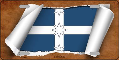 LP-9322 Eureka Flag Scroll Novelty Metal License Plate - 6 x 12 in.
